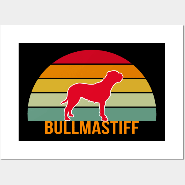 Bullmastiff Vintage Silhouette Wall Art by khoula252018